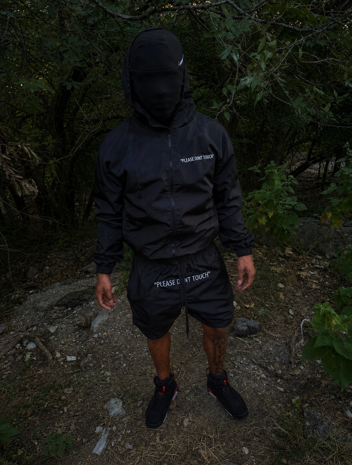 “White on Black” Windbreaker Set