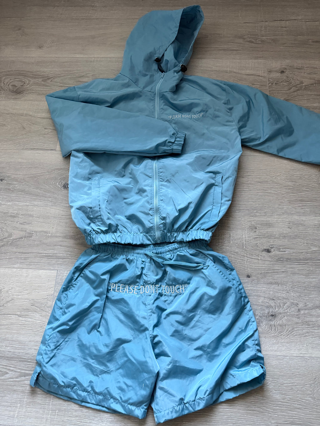“White on Blue” Windbreaker Set
