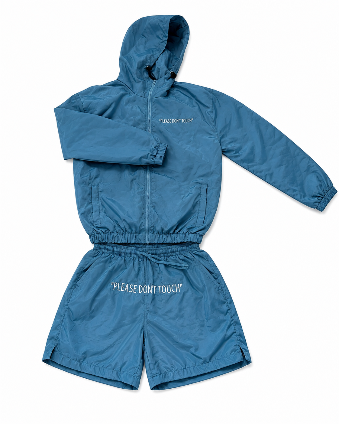“White on Blue” Windbreaker Set