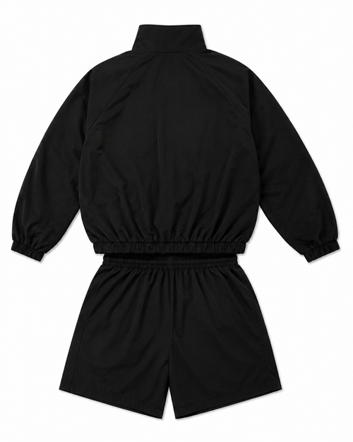 “White on Black” Woven Collar Zip Set